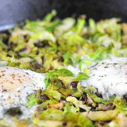 Brussels Sprout Hash And Eggs (featured)