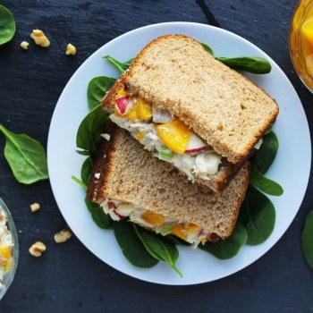 Chicken Salad and Peach Sandwich (featured)
