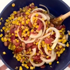 Bean, Corn, Onion, and Tomato Salad