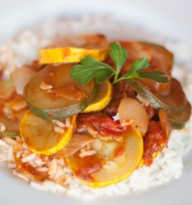 Zucchini with Tomatoes Tapsi